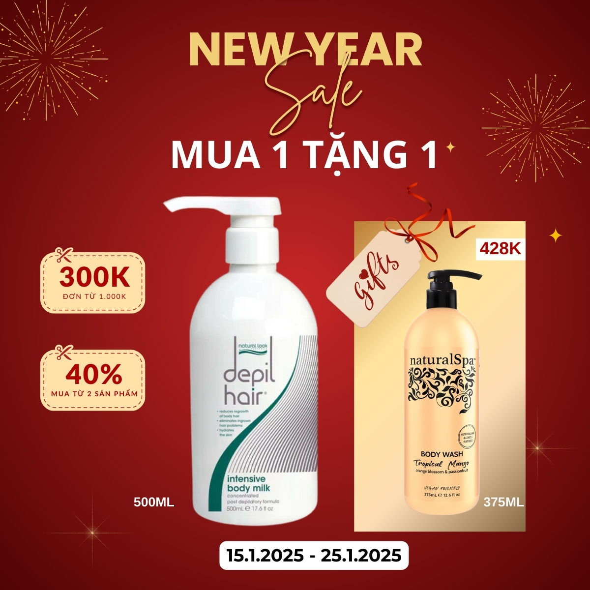 Sữa dưỡng thể giúp giảm mọc lông, nuôi dưỡng làn da mượt mịn, tươi sáng - Natural Look Depil Hair Range Intensive Body Milk