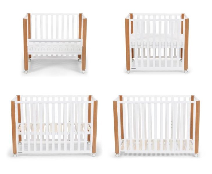 GIƯỜNG CŨI/NÔI GỖ ĐA NĂNG 4IN1 KINDERKRAFT KOYA - MÀU TRẮNG