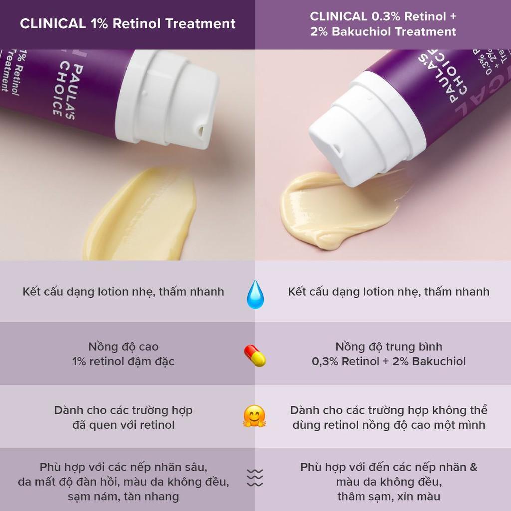 Tinh chất làm mờ vết nám, giảm nếp nhăn sâu và đốm nâu Paula's Choice Clinical 1% Retinol Treatment