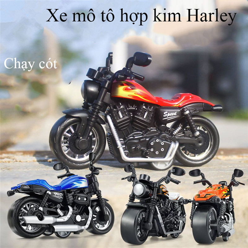 Đồ chơi mô hình xe mô tô Harley Davidson KAVY-18 bằng hợp kim và nhựa chạy cót nhiều màu