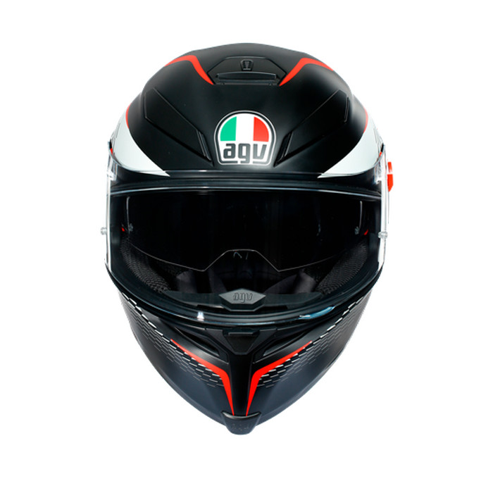 Nón Bảo Hiểm Fullface - AGV K5 S MATT BLACK/WHITE/RED - Hàng Nhập Khẩu Thương Hiệu Ý