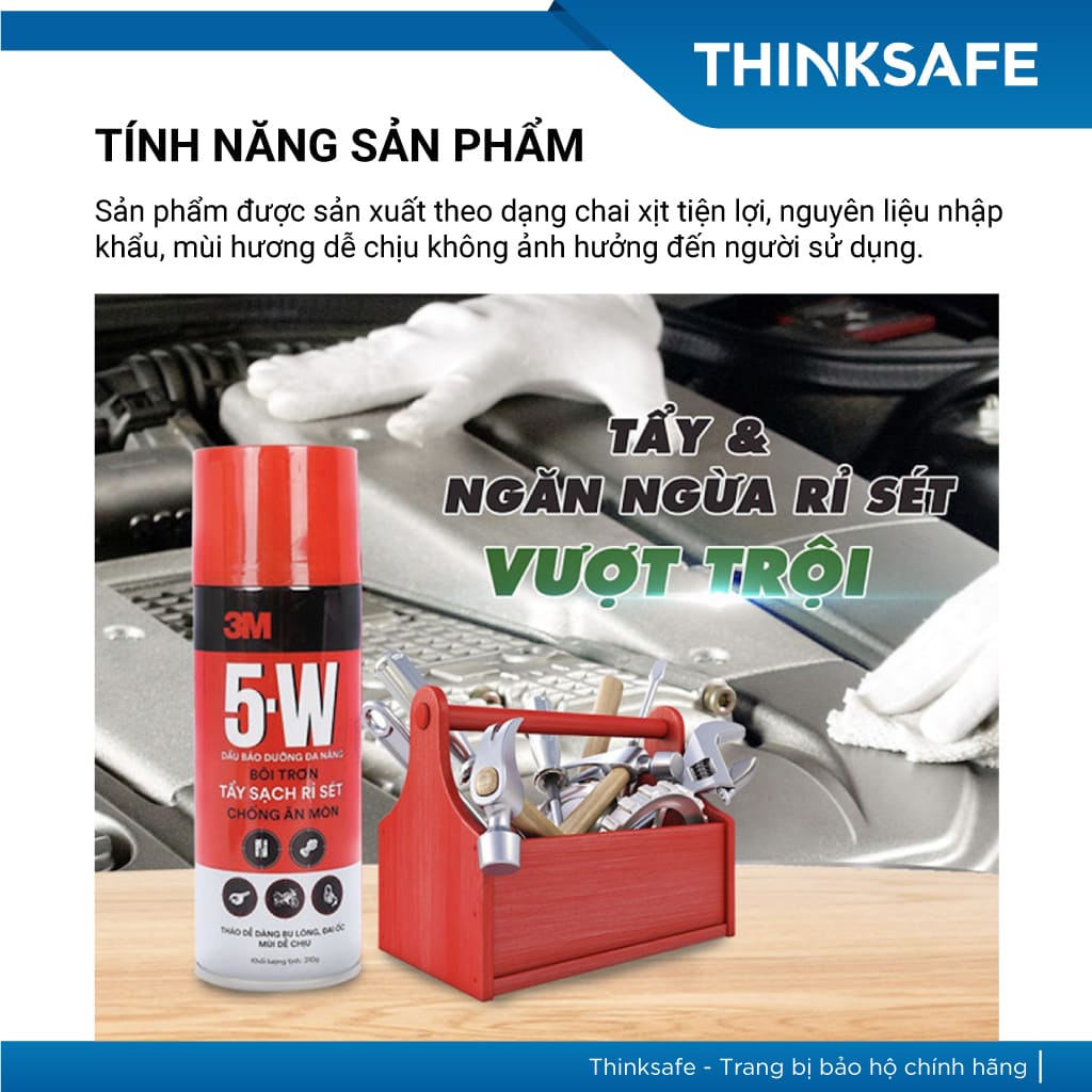 Chai xịt chống rỉ sét 3M Thinksafe, bình xịt bảo dưỡng chống ăn mòn, bôi chơn, sửa chữa các vết rỉ set - 5W
