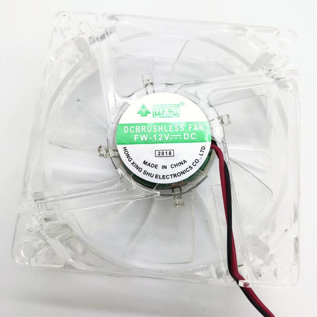 2x Computer 12V Fan Colorful LED 80mm 8025 Silent PC Case Cooler Cooling Fan