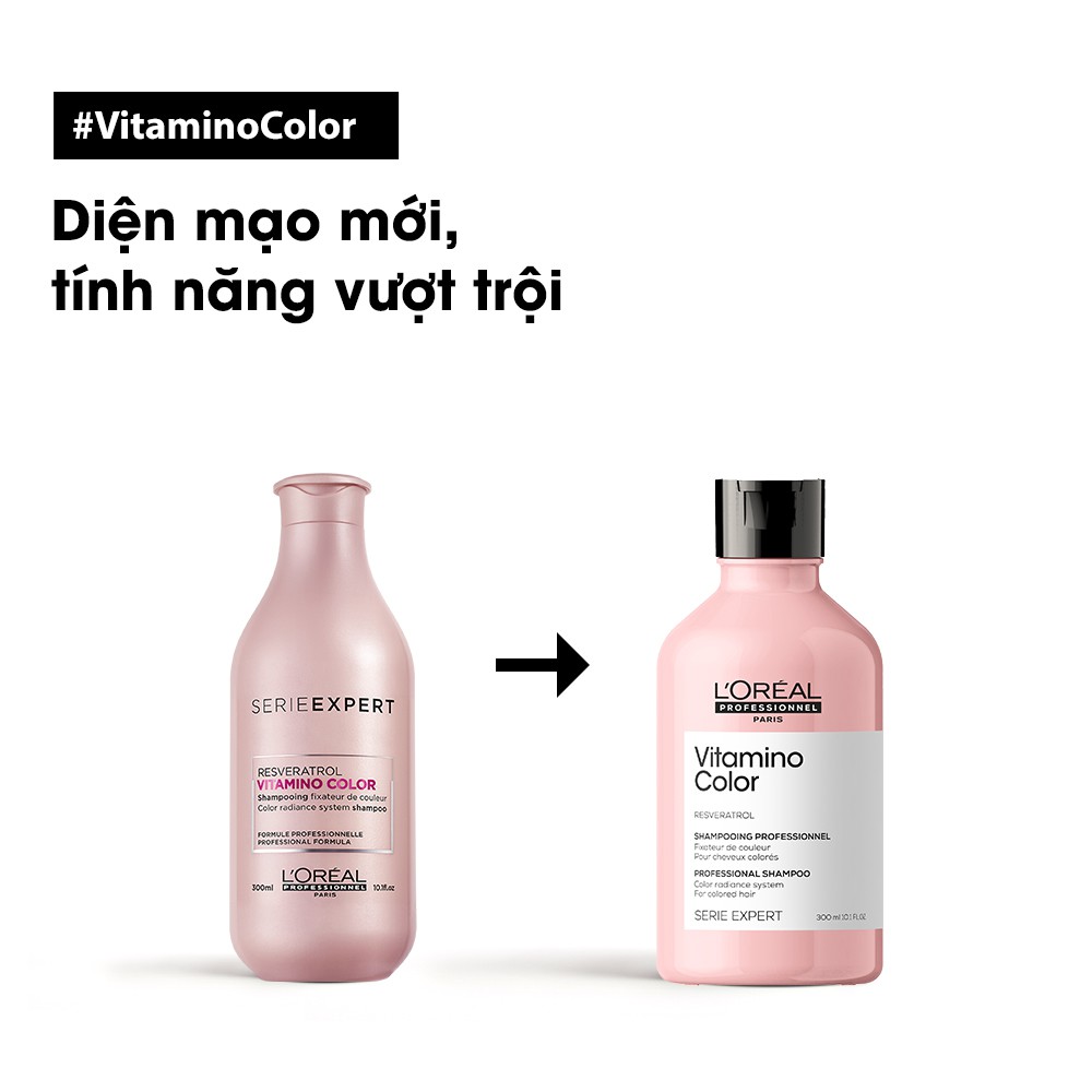 Dầu gội phục hồi và giữ màu tóc nhuộm L'oreal Serie Expert Resveratrol Vitamino color radiance shampoo 300ml [ Mới Chĩnh Hãng ]