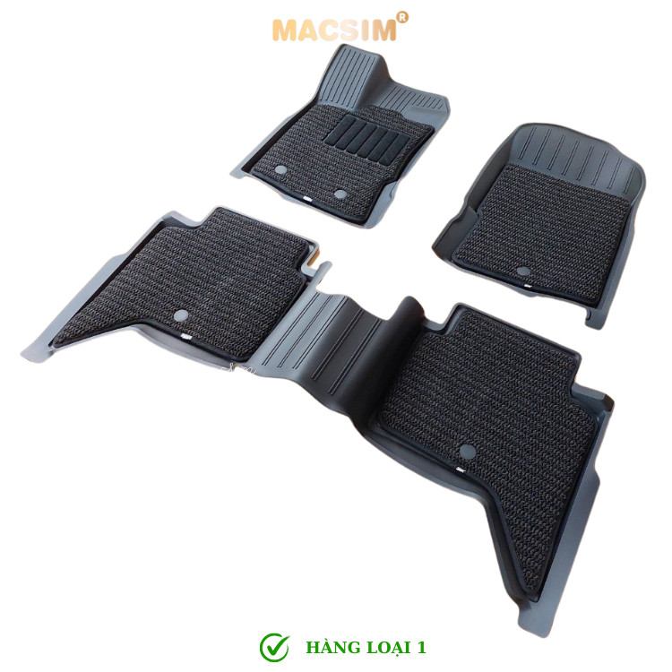 Thảm lót sàn ô tô 2 lớp cao cấp dành cho xe Ford Ranger/Raptor 2023-2024+ nhãn hiệu Macsim 3w chất liệu TPE