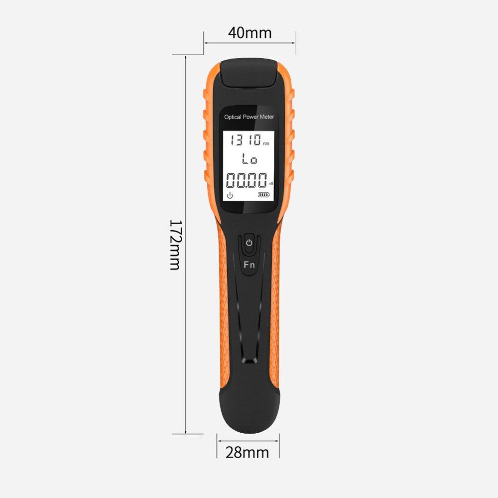 Mini Optical Power Meter High Precise Rechargeable Optical Fiber Detector 9 Standard Wavelength Cycle Switching with Frequency Recognition LED Flashlight Self-calibration Function