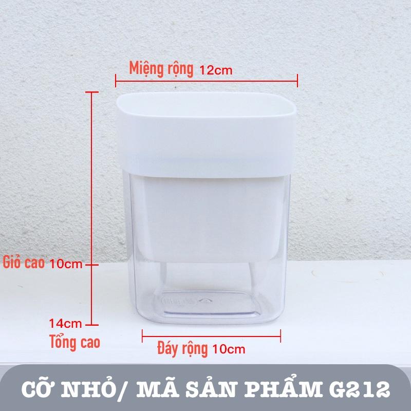 Chậu cây để bàn Oliz G2 Clear. Chậu trồng cây có chức năng tự tưới nước cho cây. Trang trí văn phòng, bàn làm việc