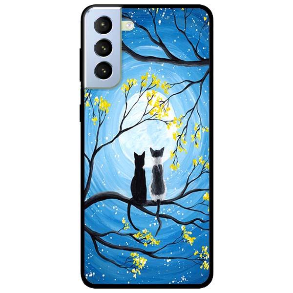 Ốp lưng dành cho Samsung Galaxy S21 / S21 Plus / S21 Ultra / S21 FE 5G - Cặp Mèo Ánh Đêm