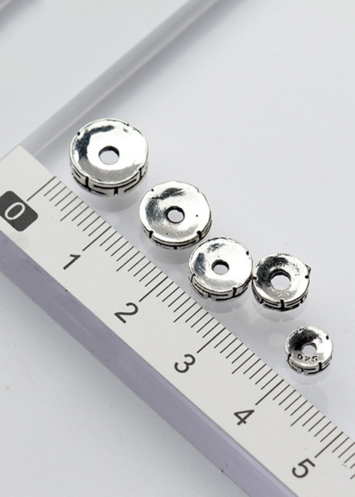 Combo charm bạc chặn hạt họa tiết hoa văn - Ngọc Quý Gemstones