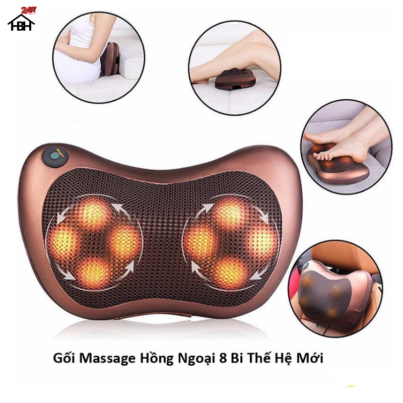 Gối mát xa 8 bi cao cấp mới