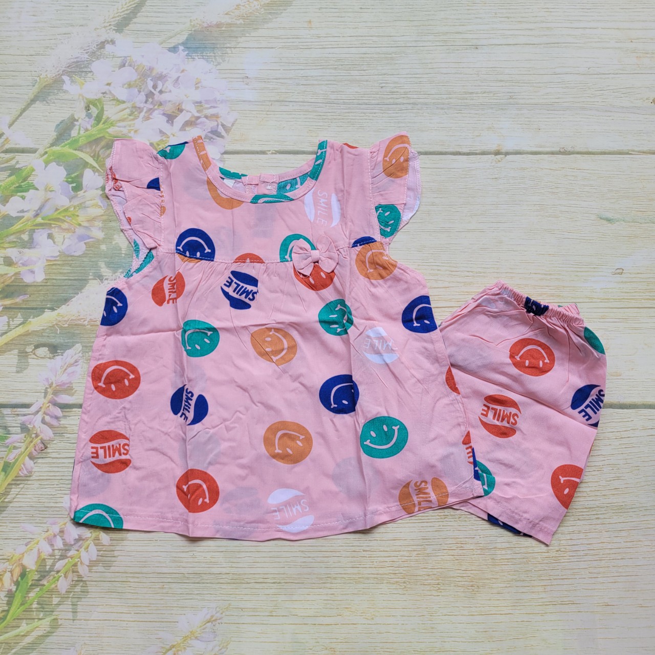 Đồ bộ tole lanh bé gái ngắn size 2