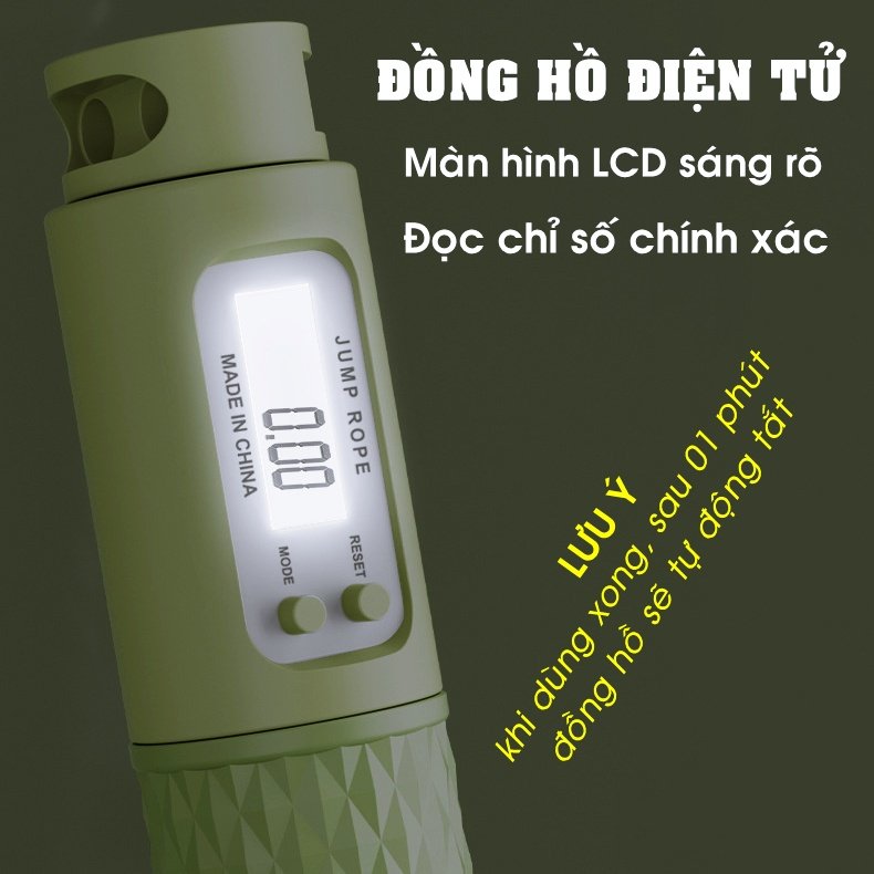 Dây Nhảy  Không Dây Giảm Cân 3MH Thể Thao Lõi Thép Đếm Vòng/ Đếm số/ Đếm calo