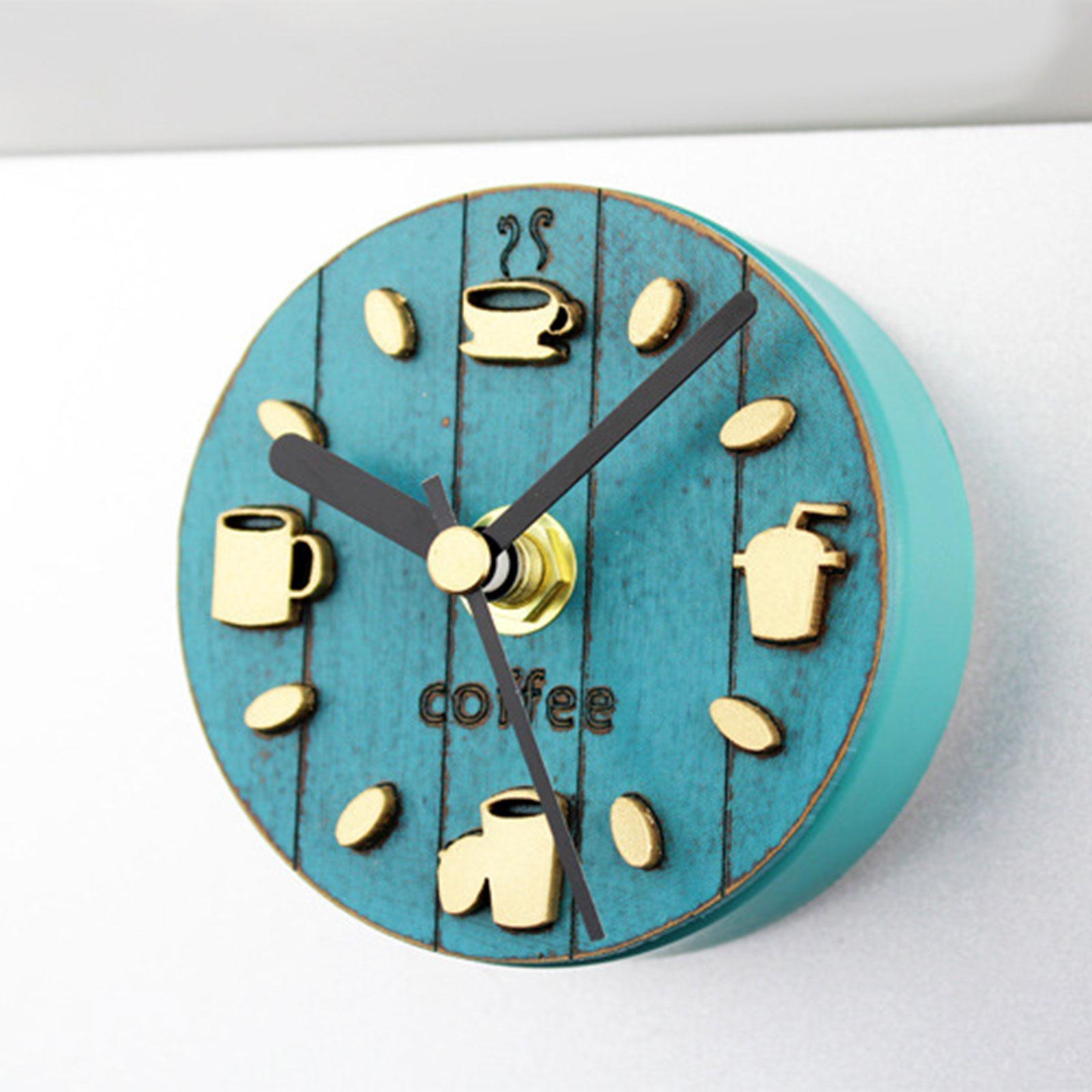 Fridge Sticker Clock Sticker Coffee Pattern Decorative for Kitchen