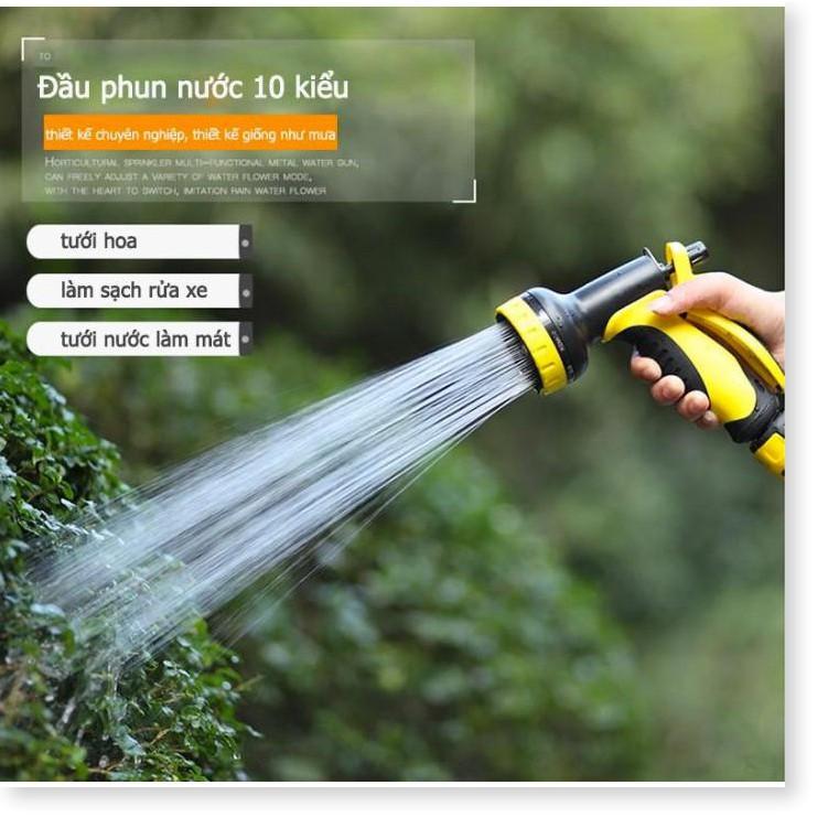 Đầu phun nước với 10 kiểu phun đầu nối + 2m dây