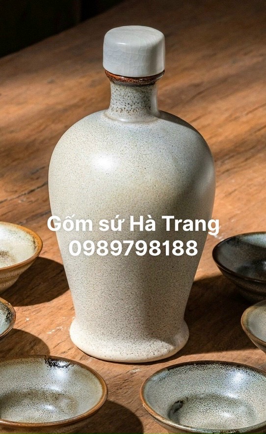 Bộ nậm mỹ tửu gốm sứ Bát Tràng cao cấp