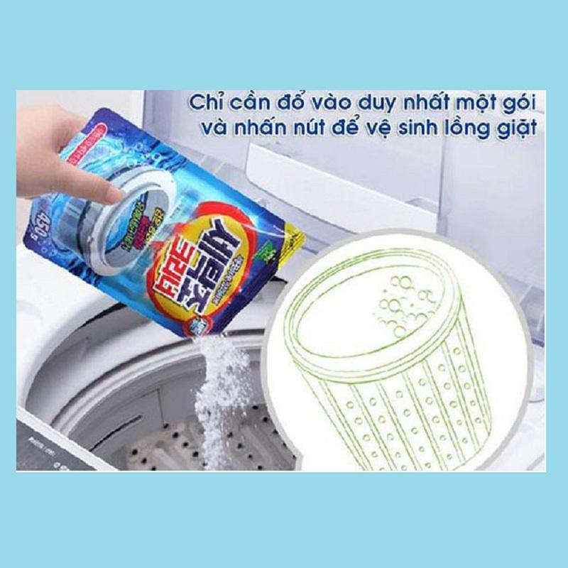 Bột Tẩy Lồng Máy Giặt Hàn Quốc Diệt Khuẩn Và Làm Sạch Lồng Máy Cửa Ngang Và Cửa Trên Hiệu Quả