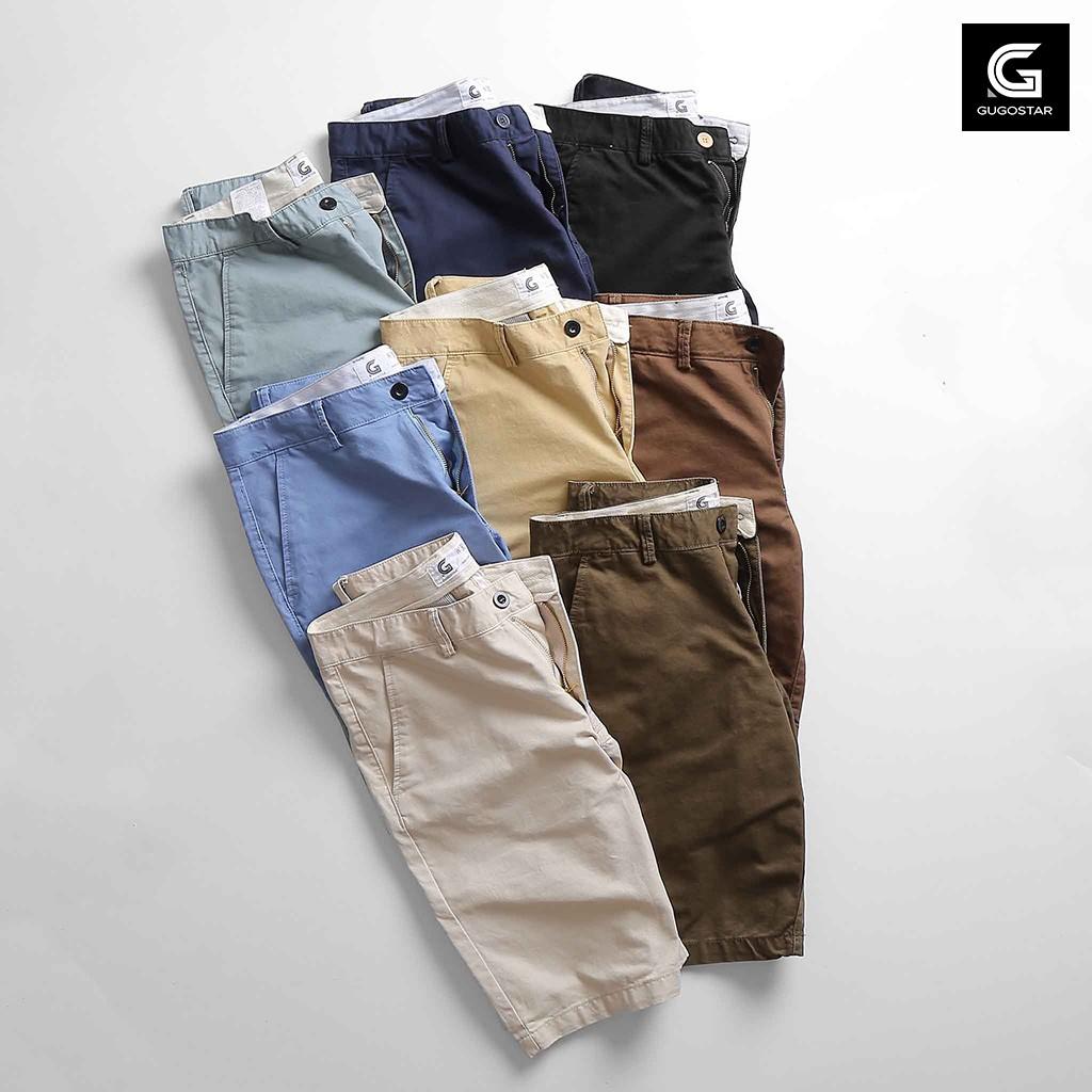 Quần Short Nam KAKI TRƠN G G293, Vải Dày Mịn Chất Lượng - GUGOSTAR