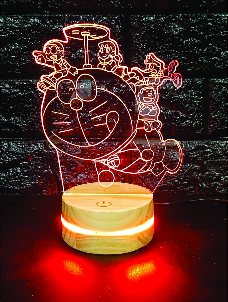 Doraemon 1, Đèn 3D led, Đèn ngủ thay đổi 16 màu
