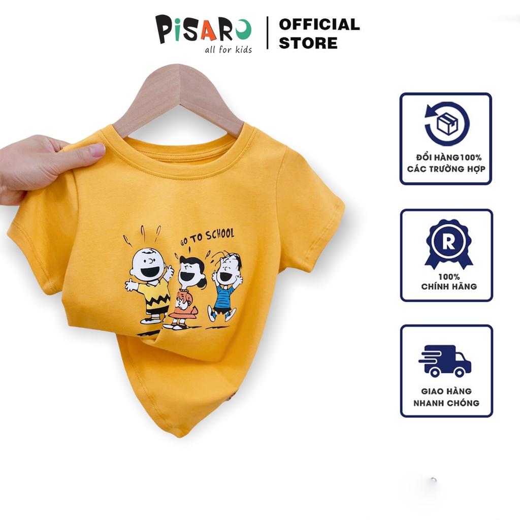 Áo phông trẻ em mùa hè PisaroKids, áo thun ngắn tay cho bé 100% cotton cao cấp co dãn thấm hút mồ hôi