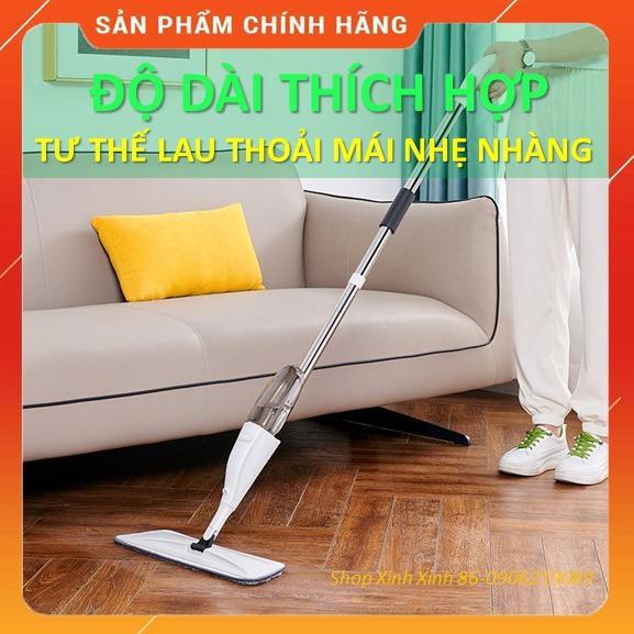 Cây Lau Nhà Thông Minh Phun Sương Chổi Lau Xịt Nước Khử Khuẩn Đầu Xoay 360 Độ Thông Minh TD008