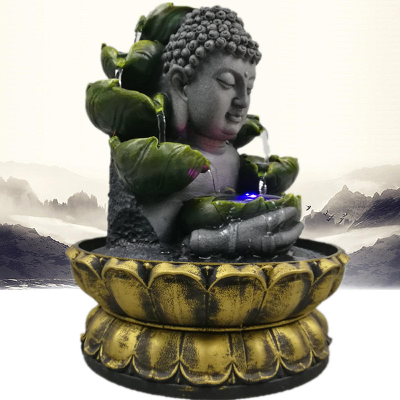 Buddha Tabletop Fountain Desk Bedroom Waterfall Home Ornament