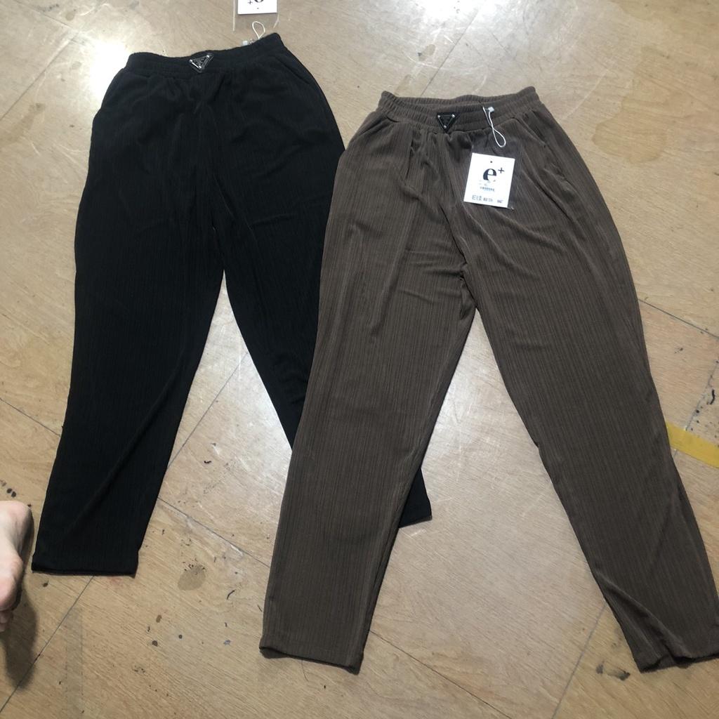 Quần Baggy nữ chất nhăn lạnh, quần bom nữ xếp ly cạp chun vải nhăn, siêu nhẹ siêu mát, dáng Quảng Châu găn tag mẫu mới