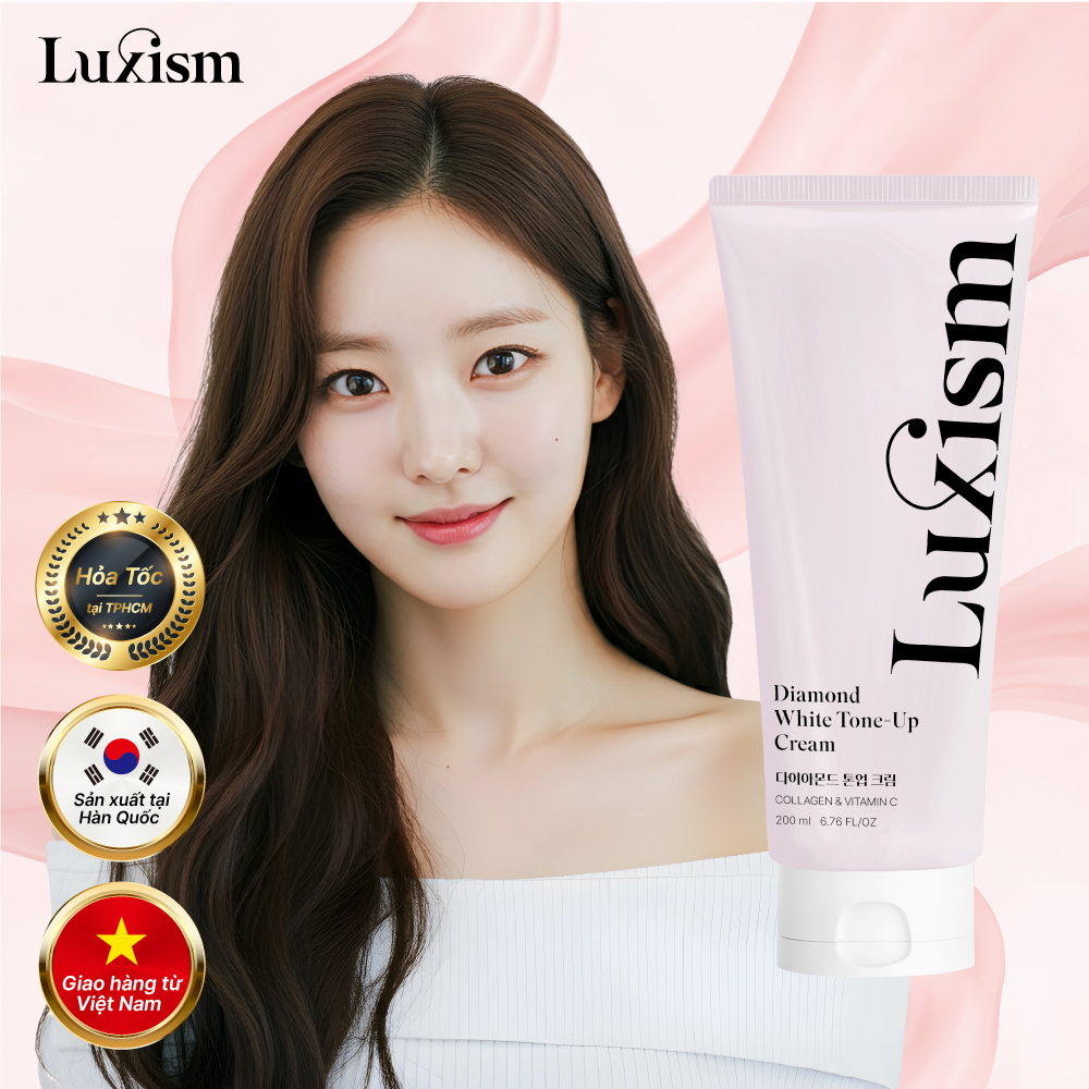 Kem nâng tông trắng da Diamond Luxism 200ml – làm trắng da mặt &amp; body tone-up cream tự nhiên