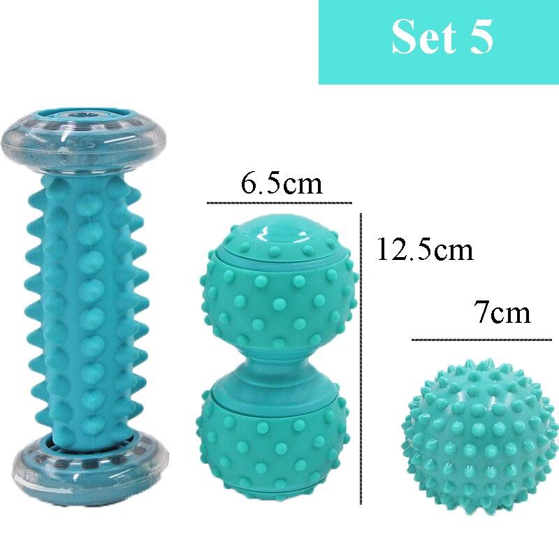 Yoga Foot Massage Ball Plantar Fascia Roller Muscle Relaxation Sports Fitness Balls Peanut Transmembrane Ball Body Exercise Set
