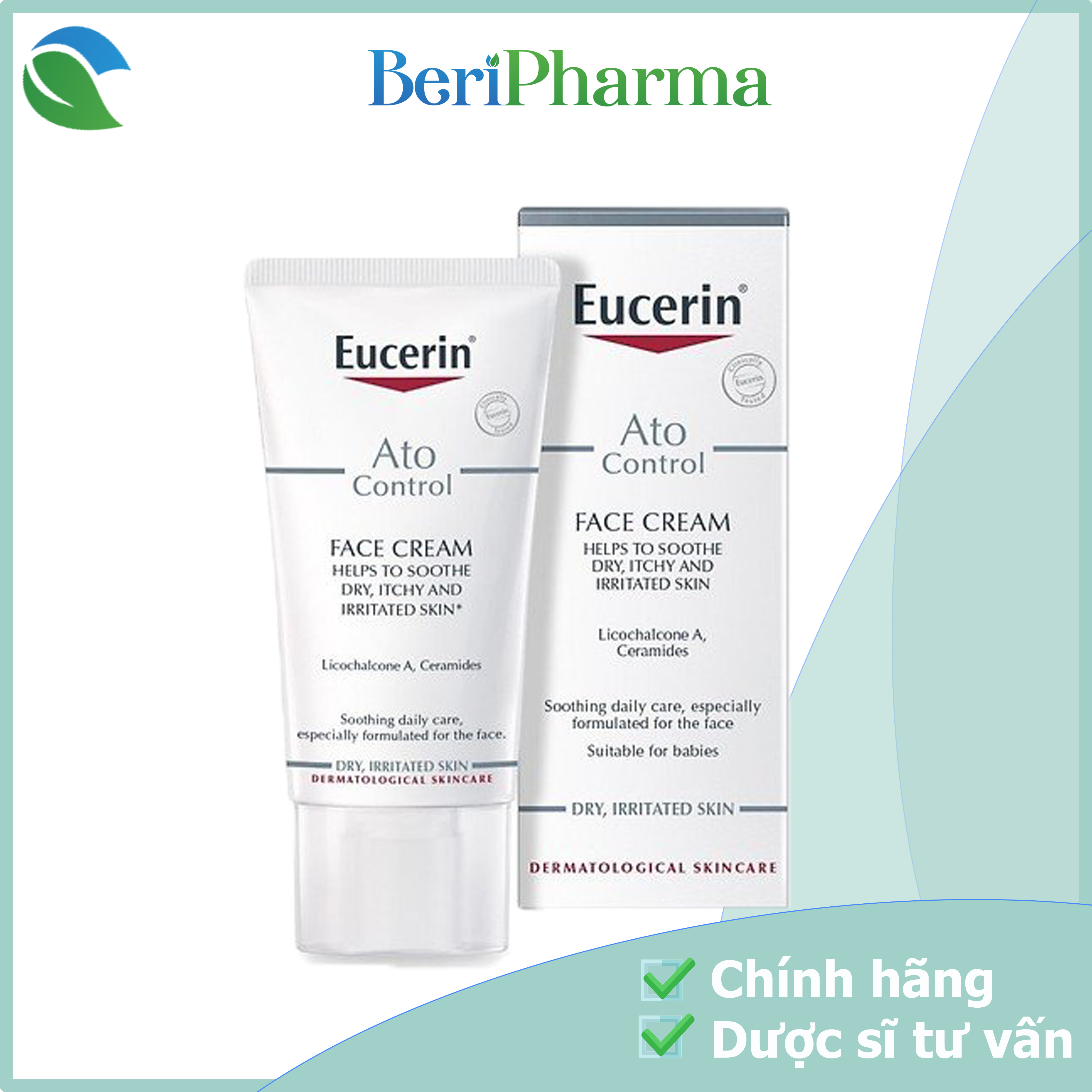 Kem Dưỡng Cho Da Khô và Da Bị Kích Ứng Eucerin Ato Control Soothing Face Cream 50ml