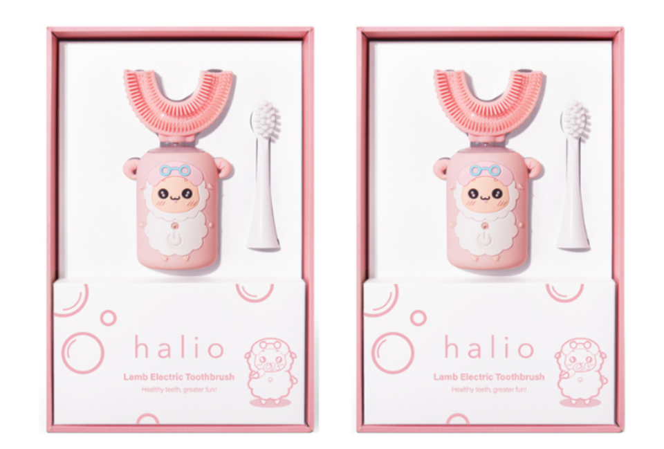 Set Hai Bàn Chải Đánh Răng Điện Chữ U Cho Bé Halio Smart Sonic U-Shaped Toothbrush Pink