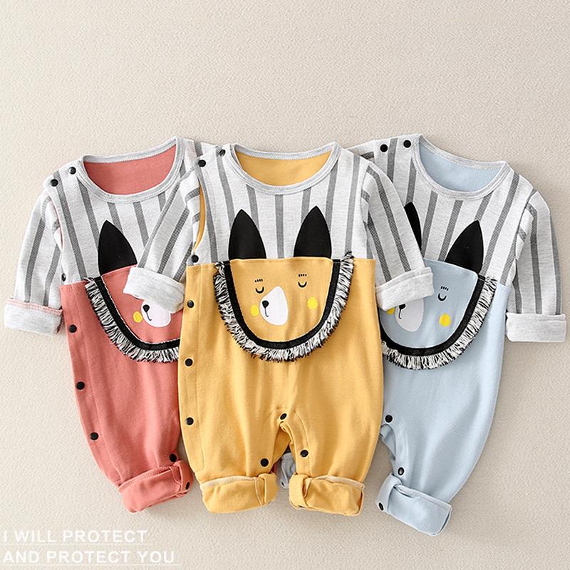 .Bộ Bodysuit hình thú ngộ nghĩnh cho bé chất liệu cotton thun-0280101