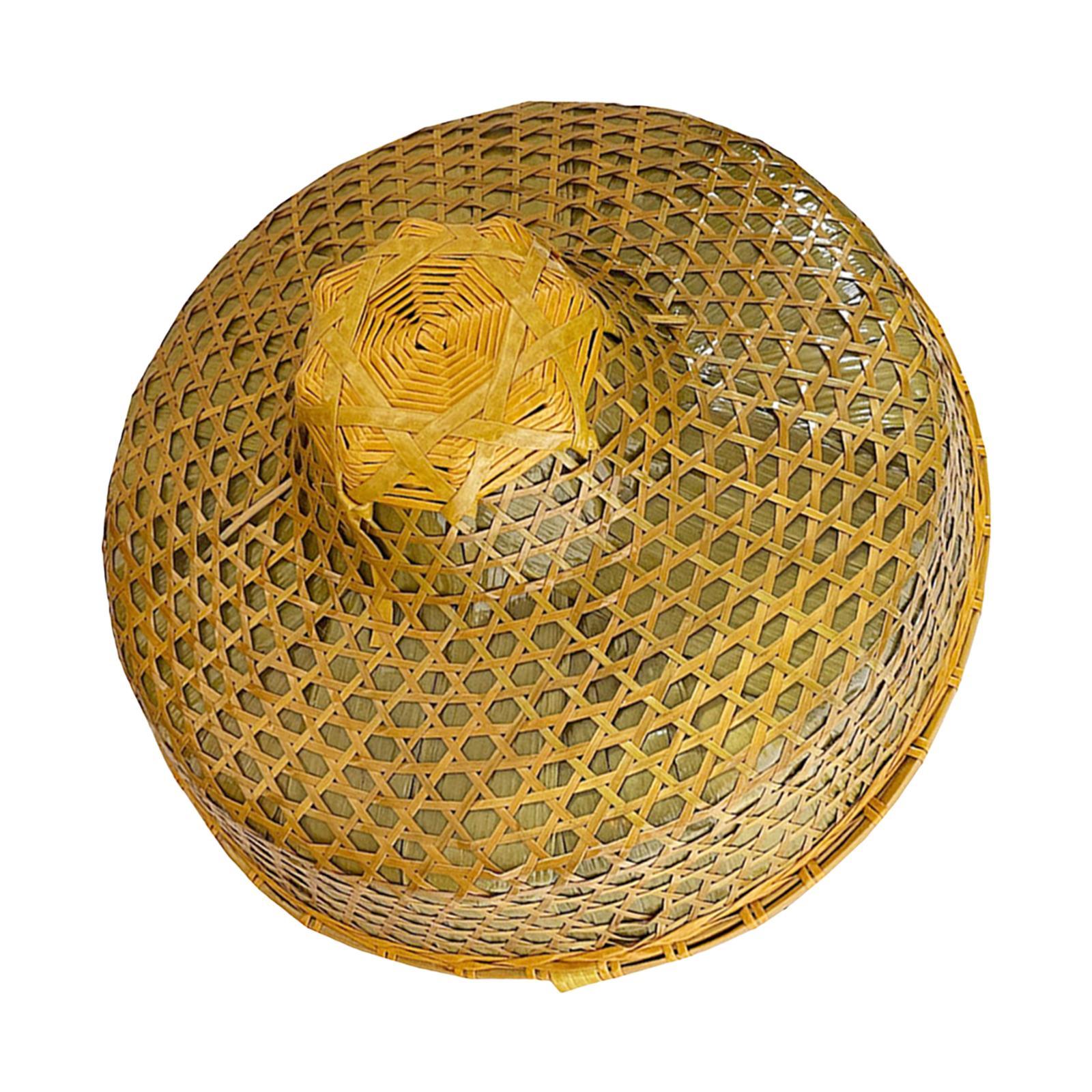 Bamboo Braided Hat Handicraft Rainproof Fishing Hat for Farming Beach Summer
