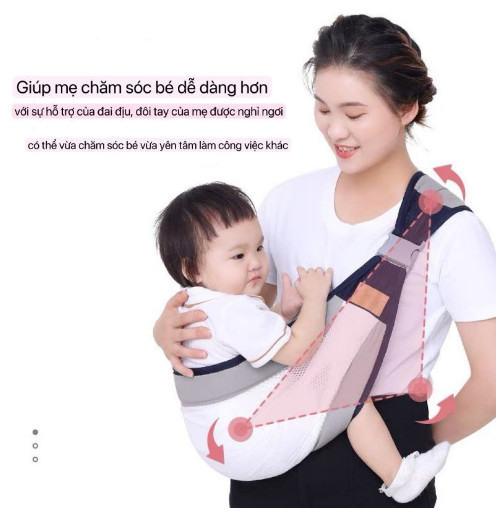 [Hàng Loại 1] Địu Em Bé Dạng Lưới Siêu Gọn Nhẹ (Bé 0-36 tháng, dưới 20kg