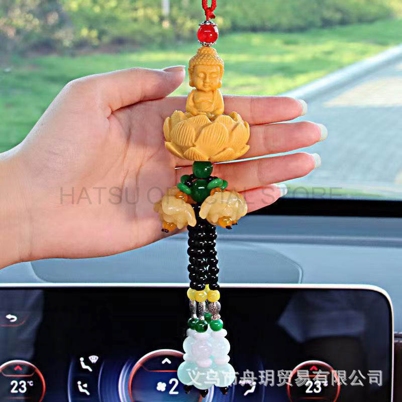 Khánh phật thích ca ngồi đài sen HATSU phong thủy treo xe Ô tô, xe tải, xe hơi - khánh phật trang trí nội thất xe hơi