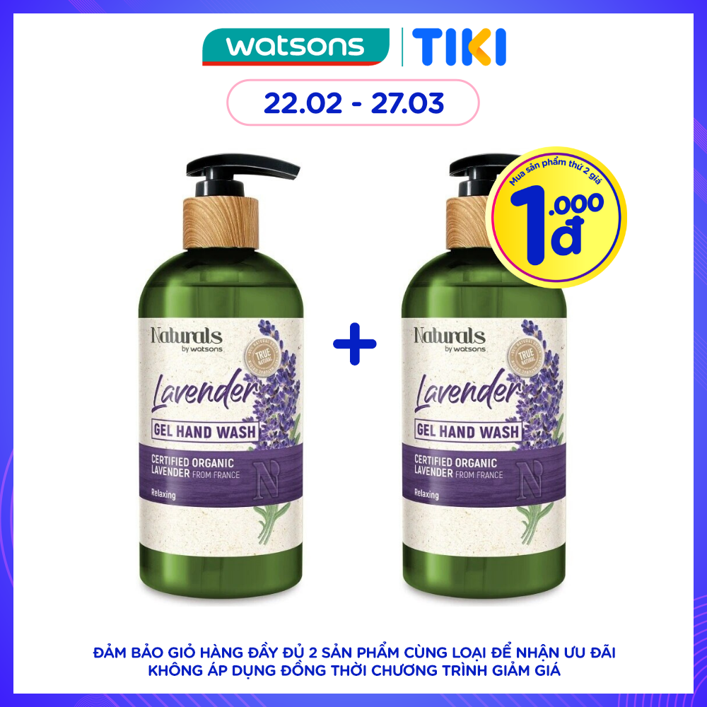 Gel Rửa Tay Naturals By Watsons Hương Lavender True Natural Lavender Gel Hand Wash 400ml