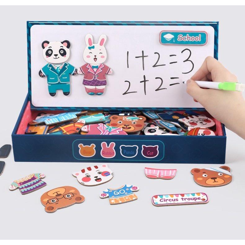 BỘ XẾP HÌNH THAY QUẦN ÁO GIA ĐÌNH NHÀ THỎ - GẤU