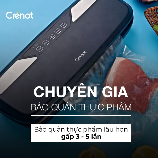 Máy Hút Chân Không Thực Phẩm Hàn Miệng Túi Cao Cấp CRÉNOT Joice M5 Tặng Kèm 10 Túi - Hàng chính hãng