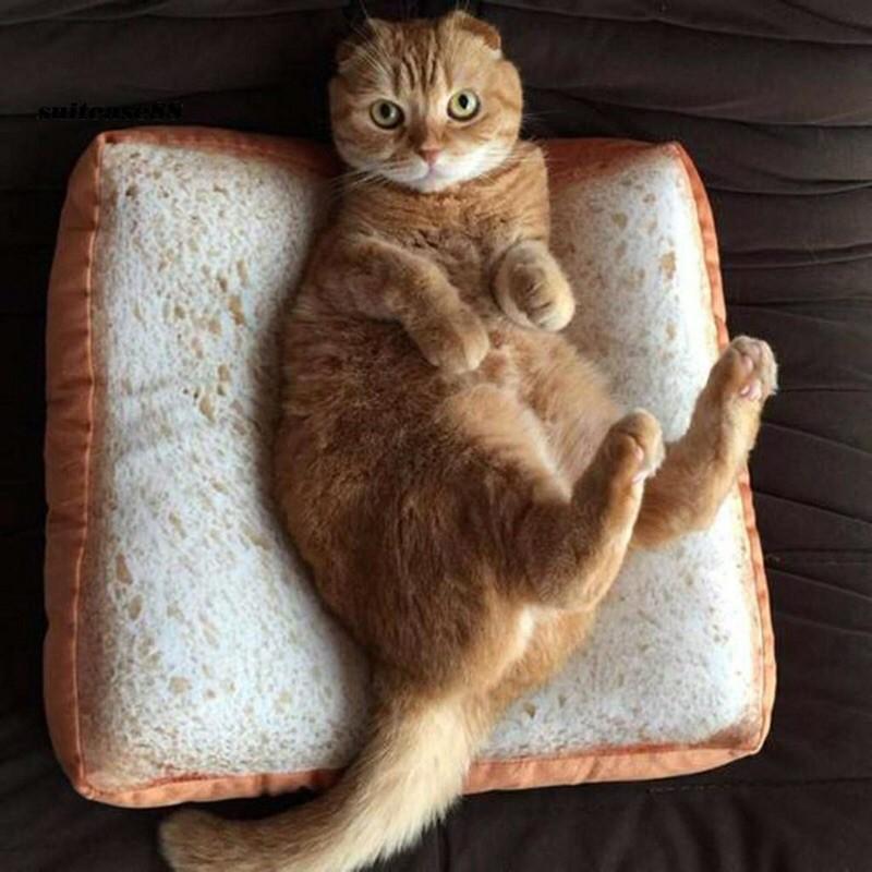 Nệm nằm hình bánh mì cho chó mèo thú cưng có khóa kéo