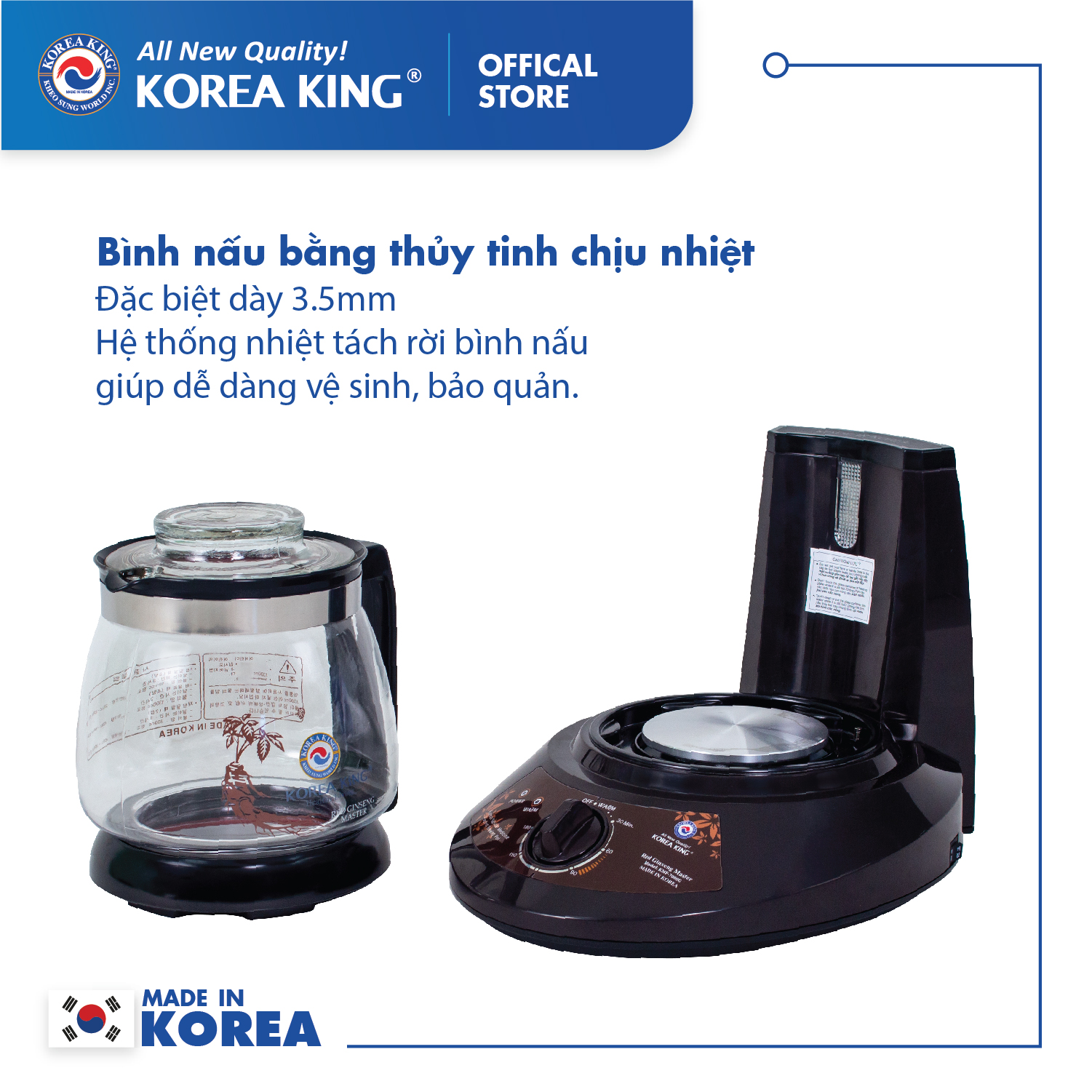 Siêu sắc thuốc Korea King KMP–7000G (220V/50HZ, 3000ML, 330W )- Hàng chính hãng