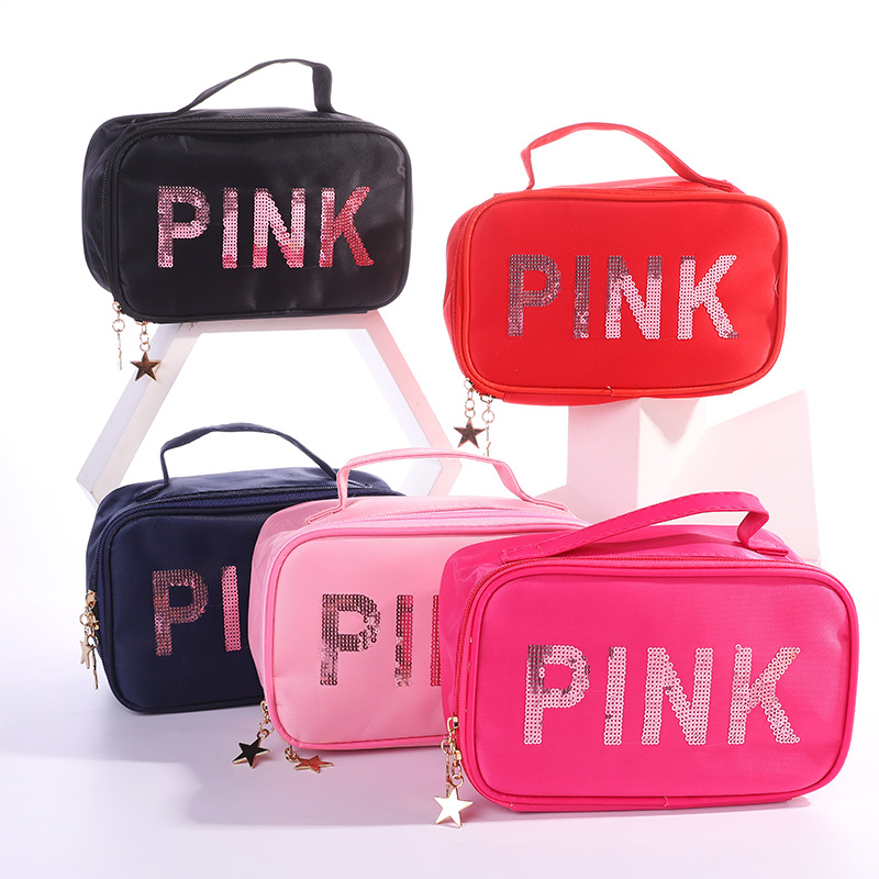 Túi đựng mỹ phẩm Pink màu ngẫu nhiên ( tặng ráy tai đa năng)