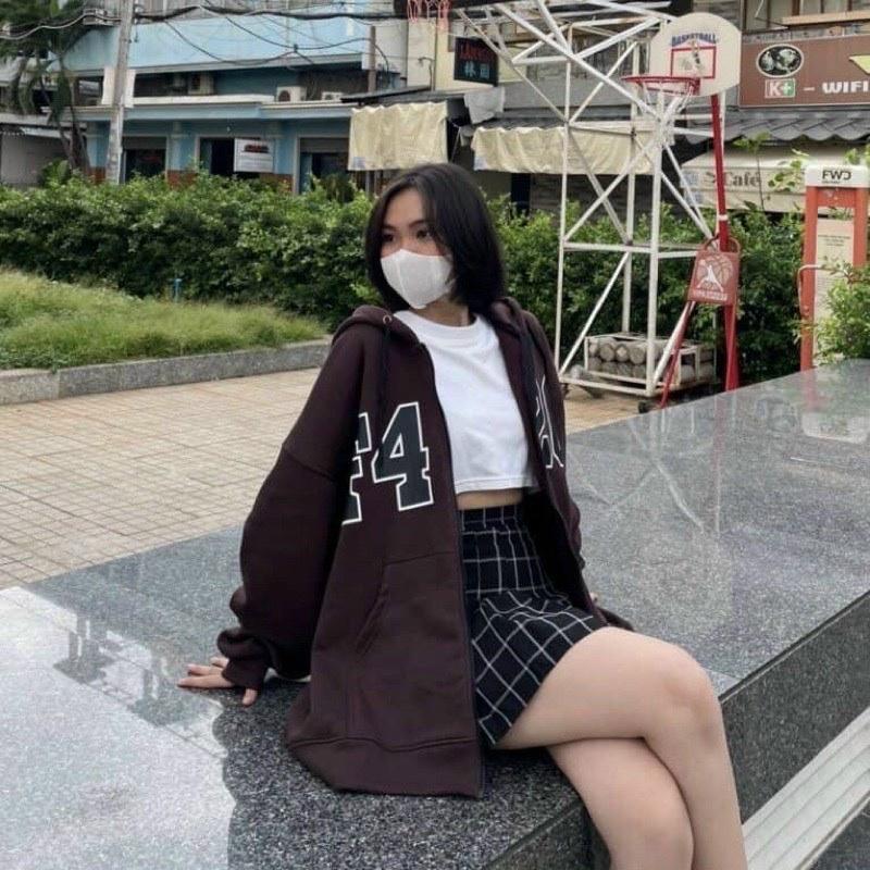 Áo khoác nỉ bông F426 hoodie zip unisex nam nữ