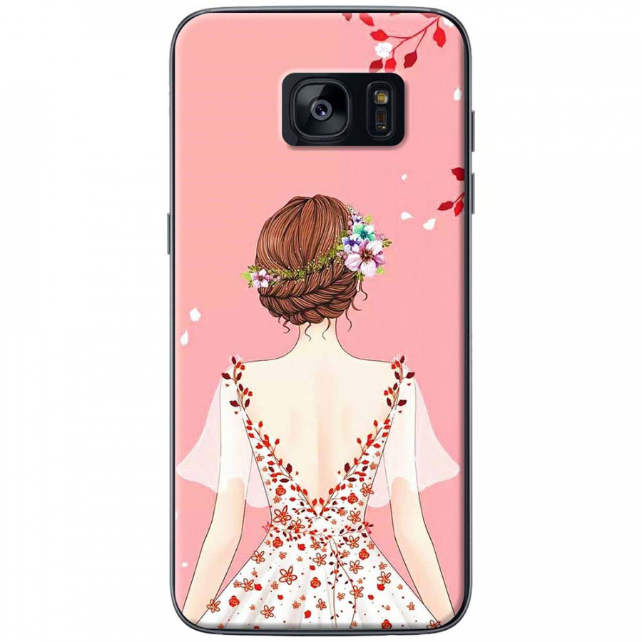 Ốp lưng dành cho Samsung S7 mẫu Cô gái áo hồng