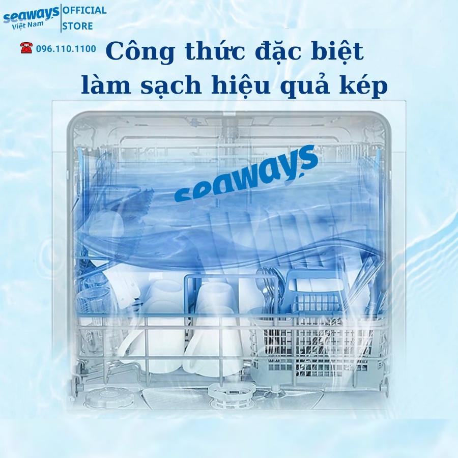 Túi 5 viên rửa chén bát Seaways + 1 túi muối làm mềm nước loại 500gr - Dành cho mọi máy rửa chén