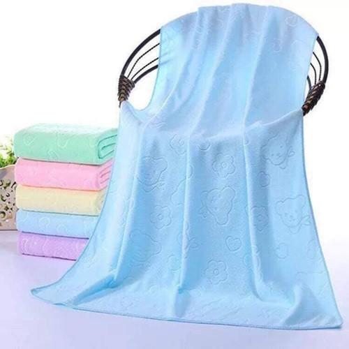 Khăn Tắm Xuất Nhật Họa Tiết Gấu In Chìm Khổ Lớn 1m4 x 70cm -giadunghn1