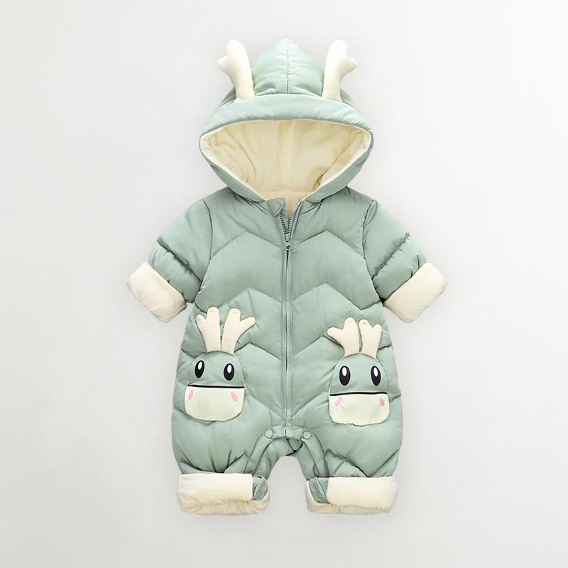 2021 Cho Bé Mùa Đông Snowsuit Plus Nhung Dày Dặn Cho Bé Bé Trai Jumpsuit 0-2 Tuổi Sơ Sinh Liền Quần Bé Áo Liền Quần Bé Gái cho Bé Áo Khoác