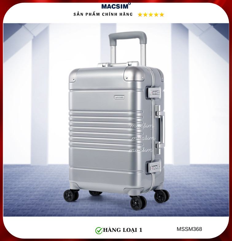 Vali cao cấp Macsim Smooire MSSM368cỡ 20 inch màu bạc - Hàng loại 1
