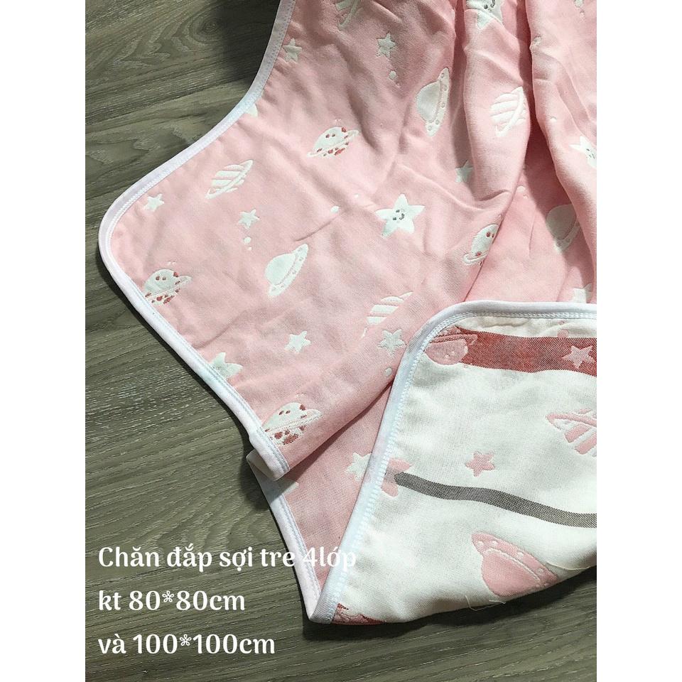CHĂN/KHĂN 4 LỚP IN HÌNH 2 MẶT DÙNG ĐẮP CHO BÉ 80X80CM