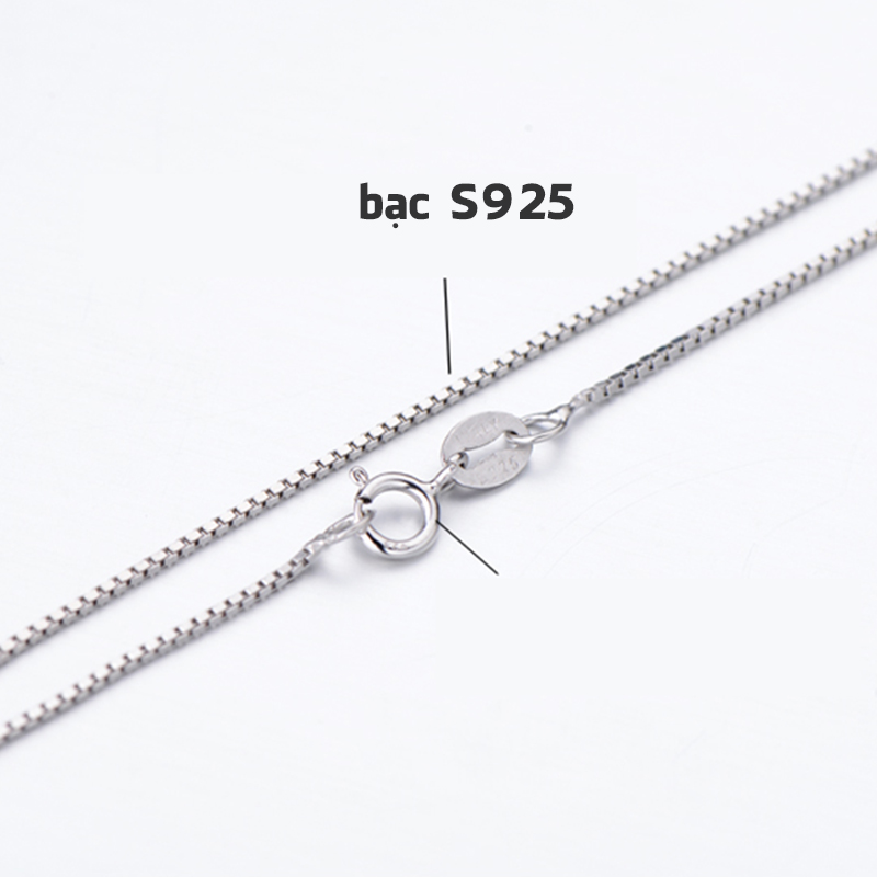 Dây Chuyền Bạc S925 Mỳ Vuông Móc Xích DC05 nhiều cỡ - Bảo Ngọc Jewelry