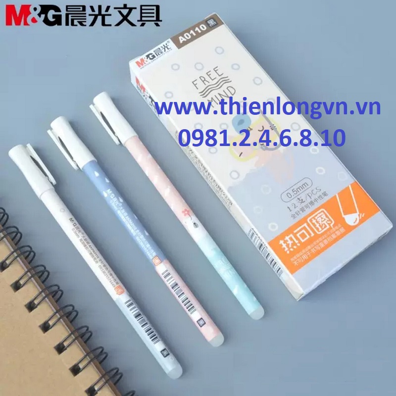 Bút nước xóa được 0.5mm M&G - AKPA0110 mực xanh