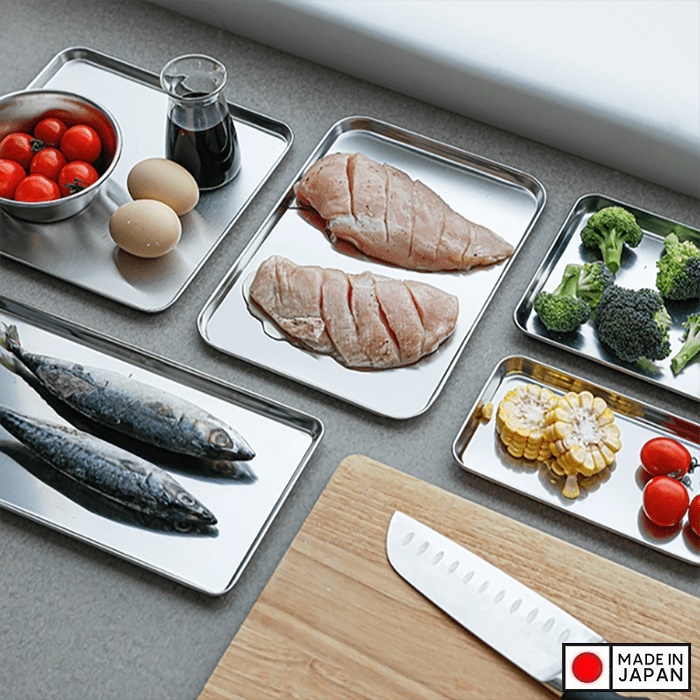 Khay inox vuông đa năng Echo Metal 215mm - Hàng Nội Địa Nhật Bản